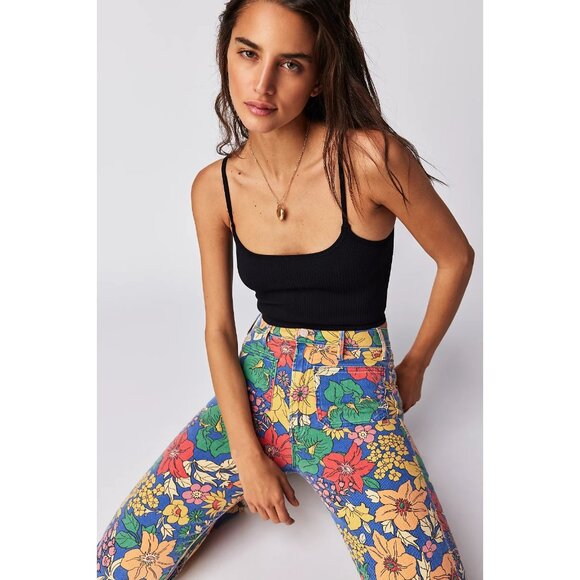 NWT Mother Hustler Patch Pocket Ankle Fray in Fresh Blooms Floral Crop Jeans 29 - Picture 16 of 16